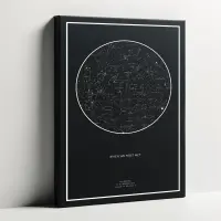 A canvas star map print